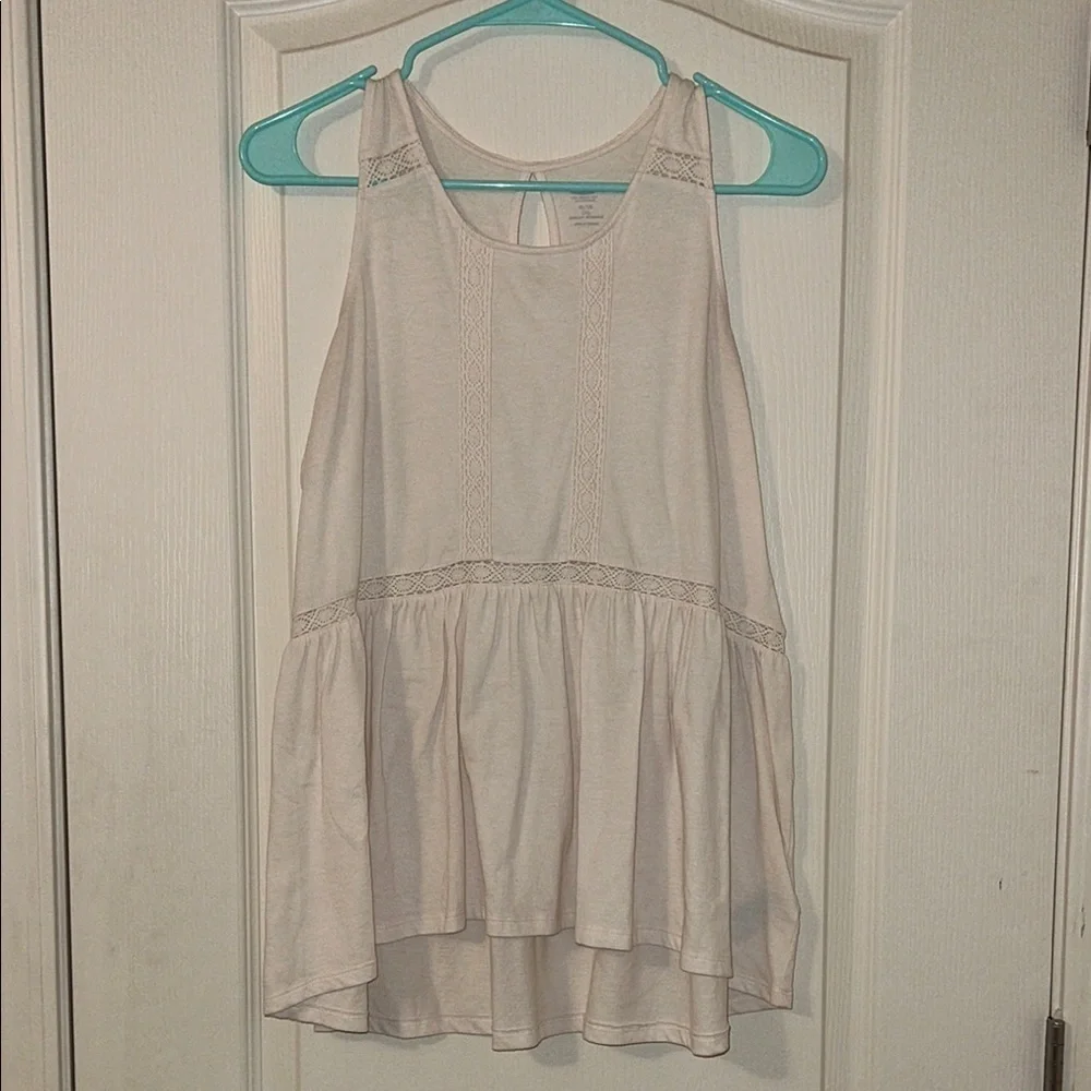 Girls xl 14 old navy‎ Cream Sleeveless Peplum Top